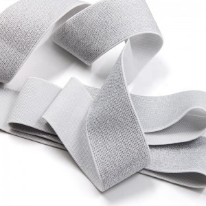 11 # матиран сребърен блясък добро качество висока еластичност персонализирани тъкани 1,8 инчов лента еластична лента металик еластична лента